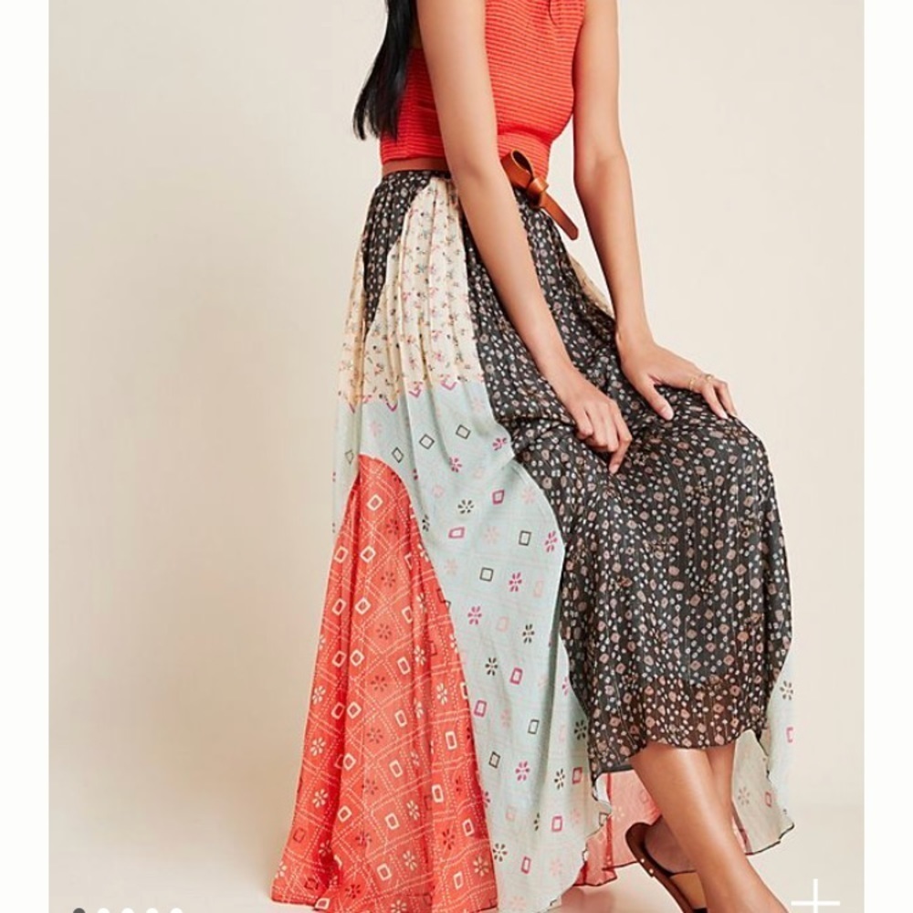 Anthropologie Verb Pallavi Margot Pleated Skirt